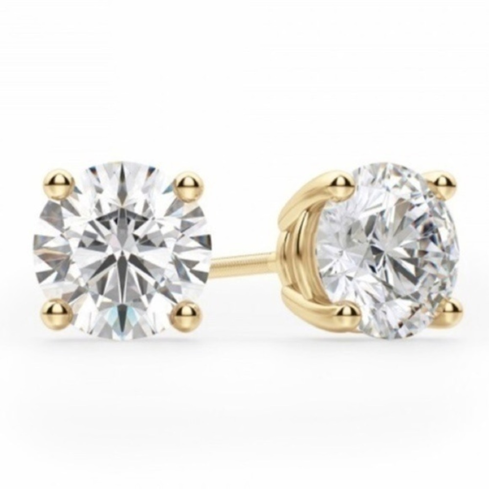 🦩Renaissance Collection 14k Yellow Gold CZ Studs